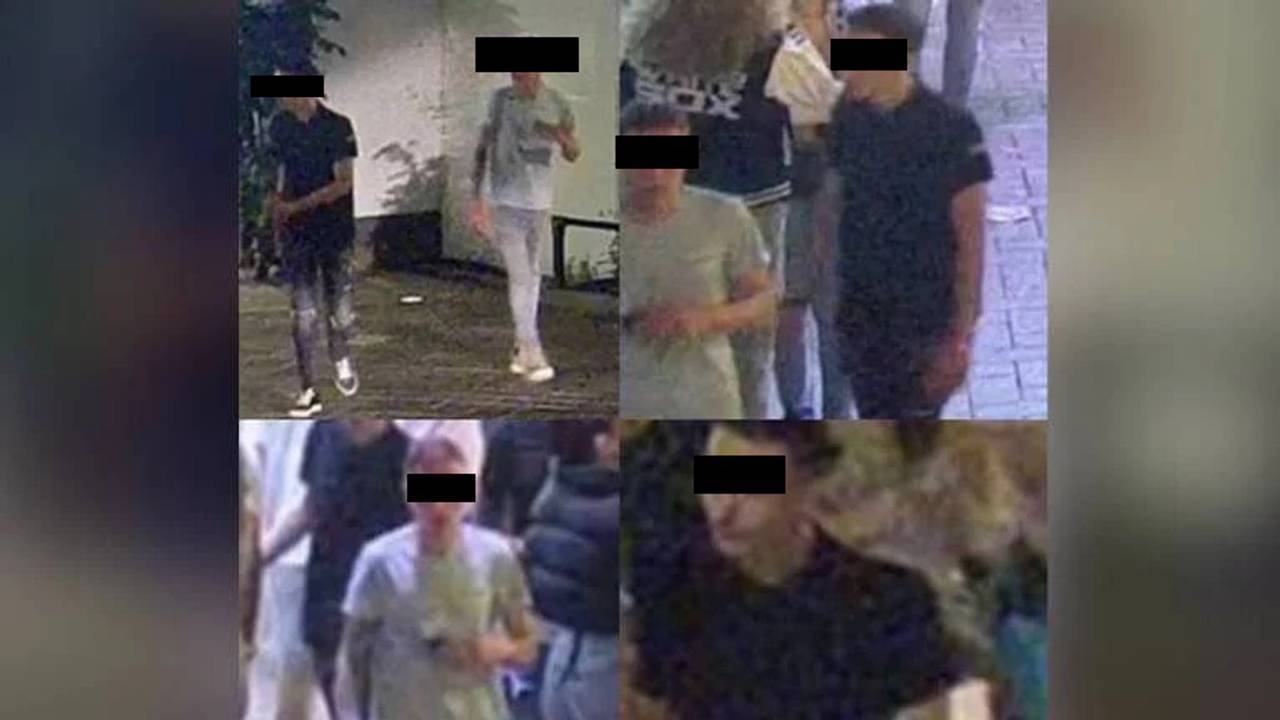 Bewakingsbeelden van de verdachten.