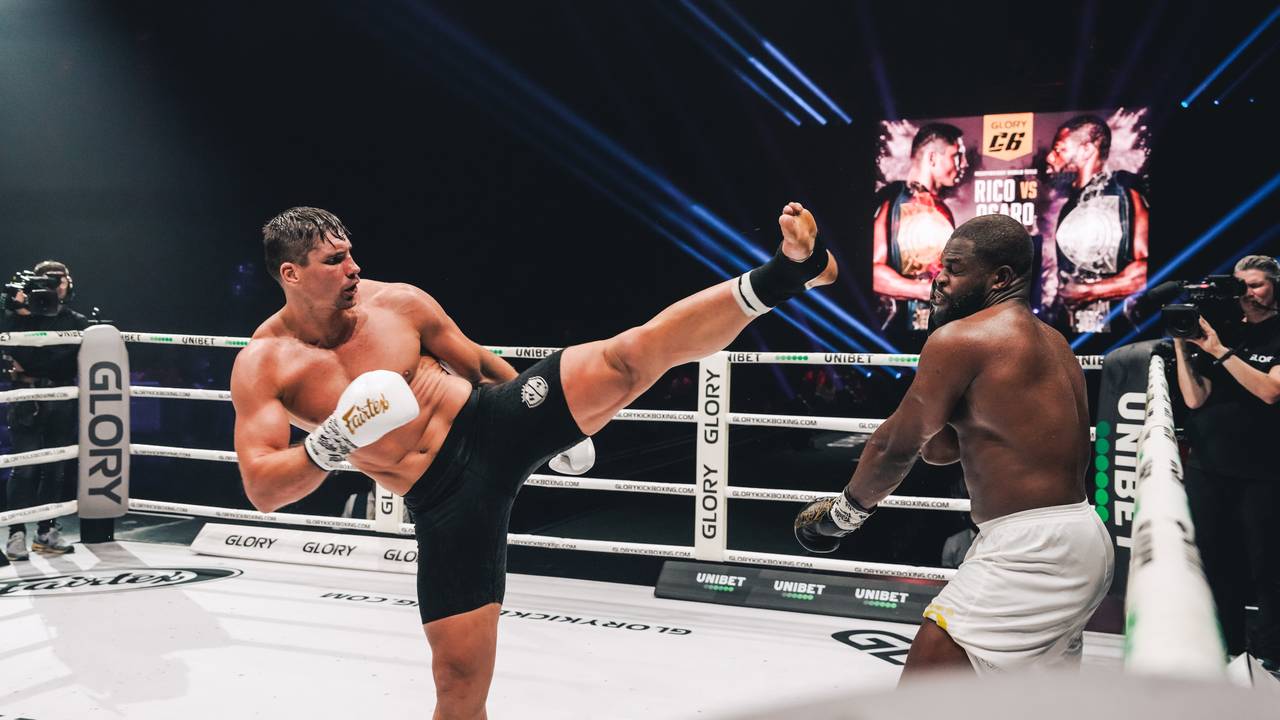 Rico Verhoeven in de wedstrijd tegen Tariq Osaro (foto: Glory)