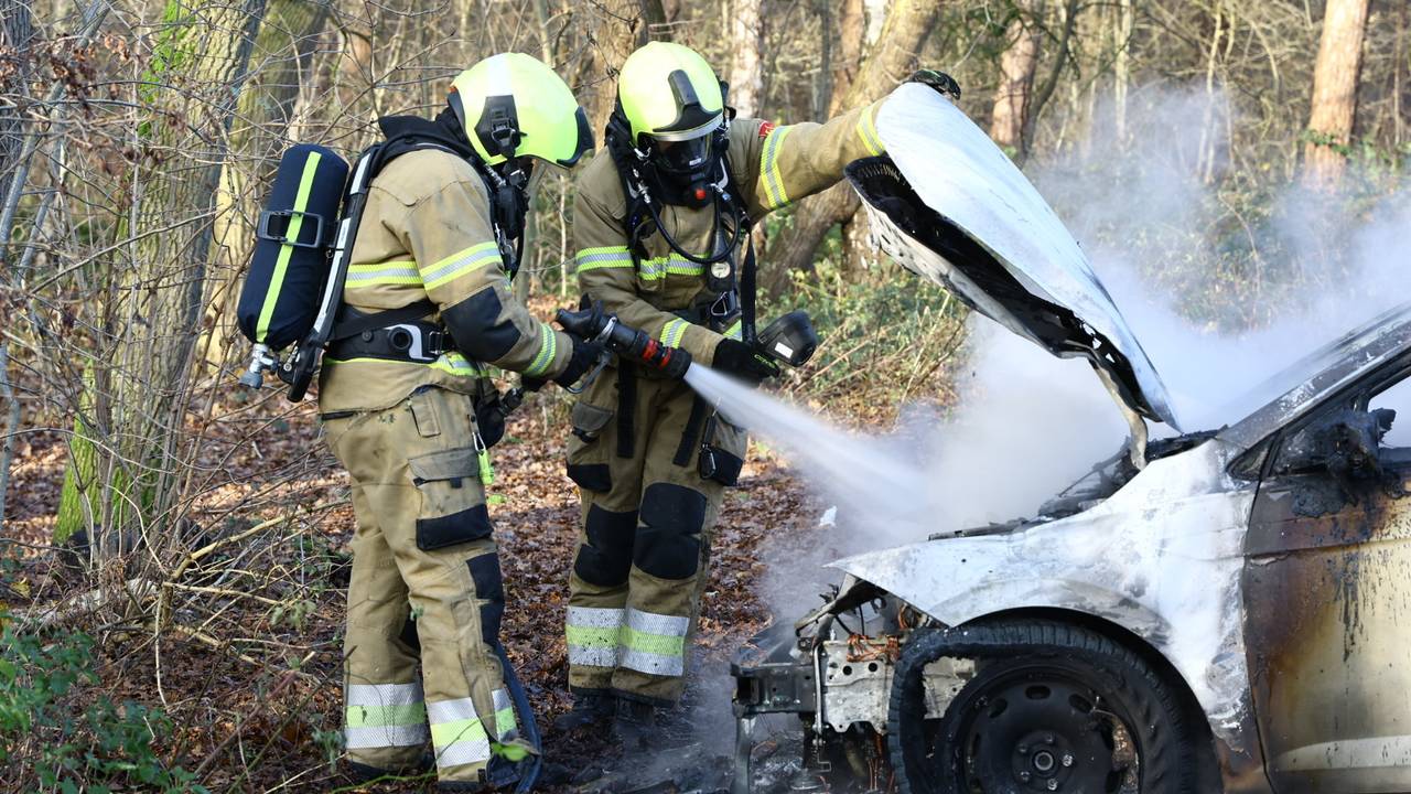 De auto was niet meer te redden door de brandweer (foto: SK-Media)