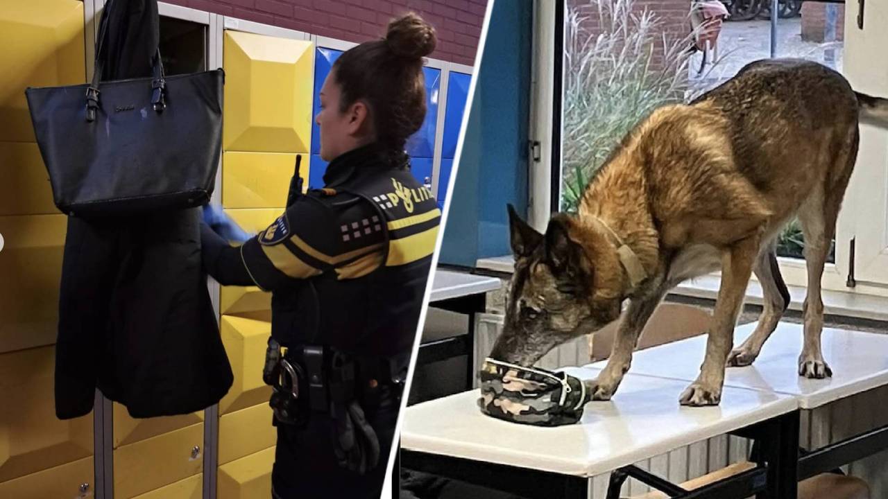 De politiecontrole op de school vrijdag (foto: Wijkagenten_Bladel/Instagram).