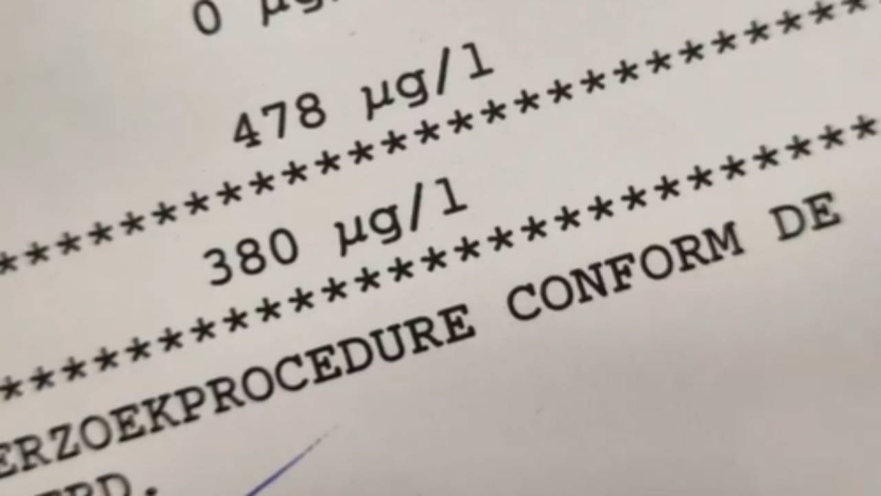 Een uitsnede van de alcoholtest (Foto: Politie Maasland Oss West).