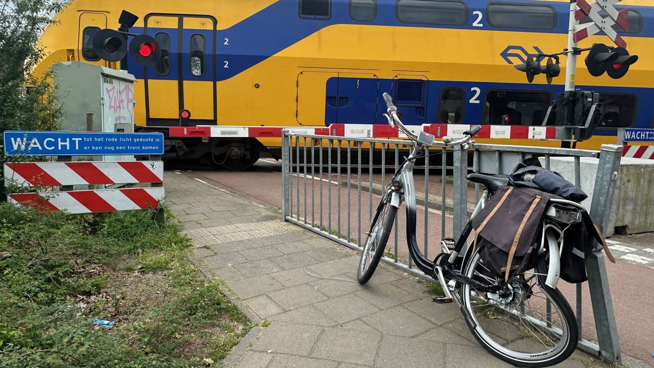 Fietser (90) raakt in paniek op spoorwegovergang en botst met trein ...