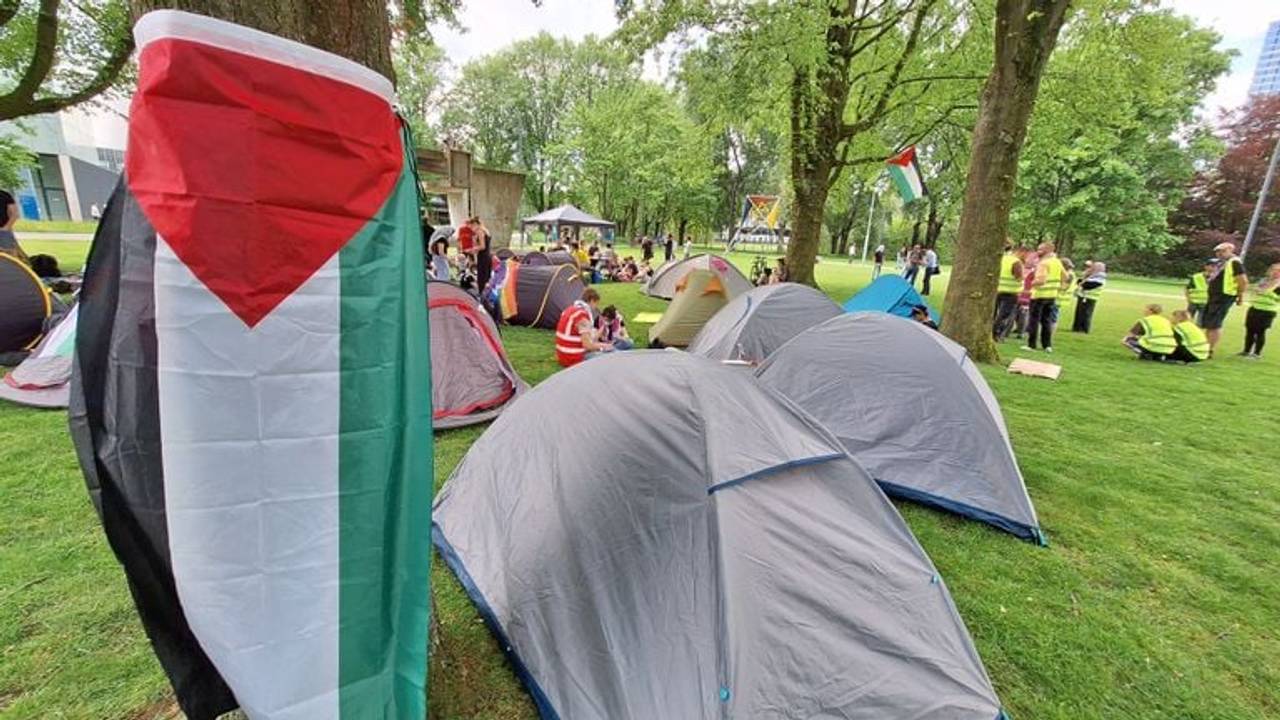 Het studentenprotest in Eindhoven.