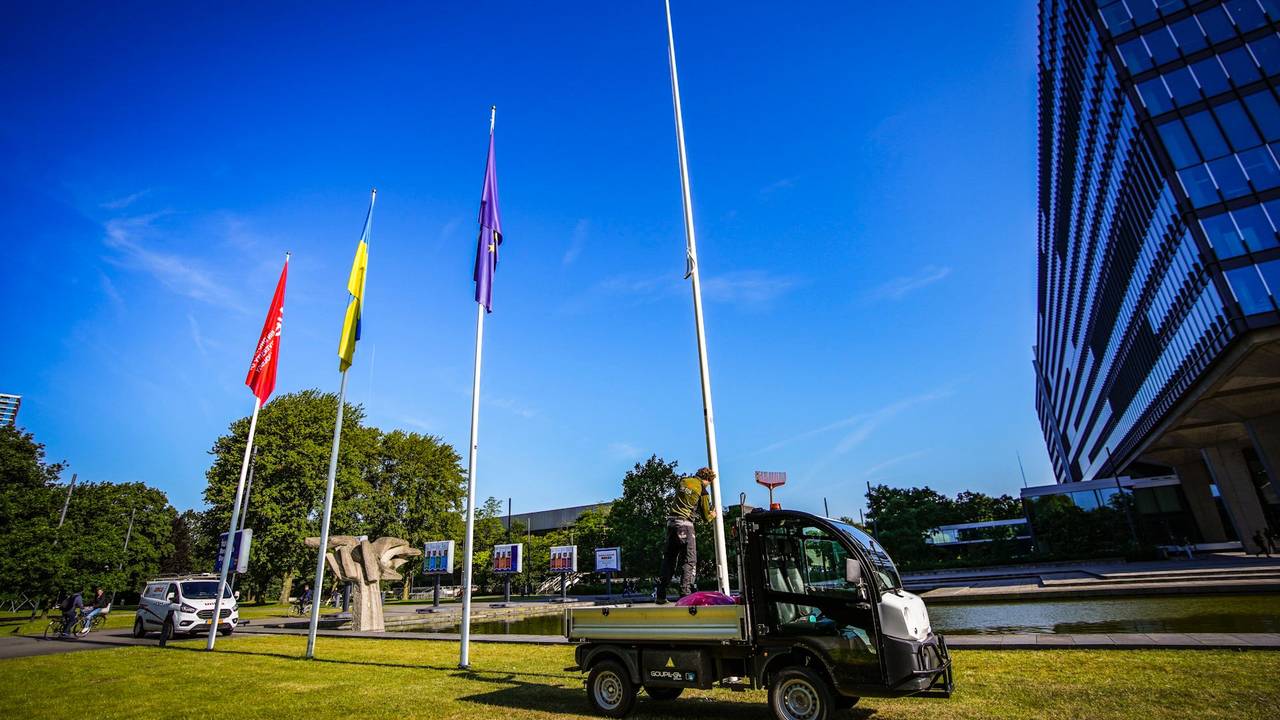De paal zonder vlag woensdag (foto: SQ Vision).