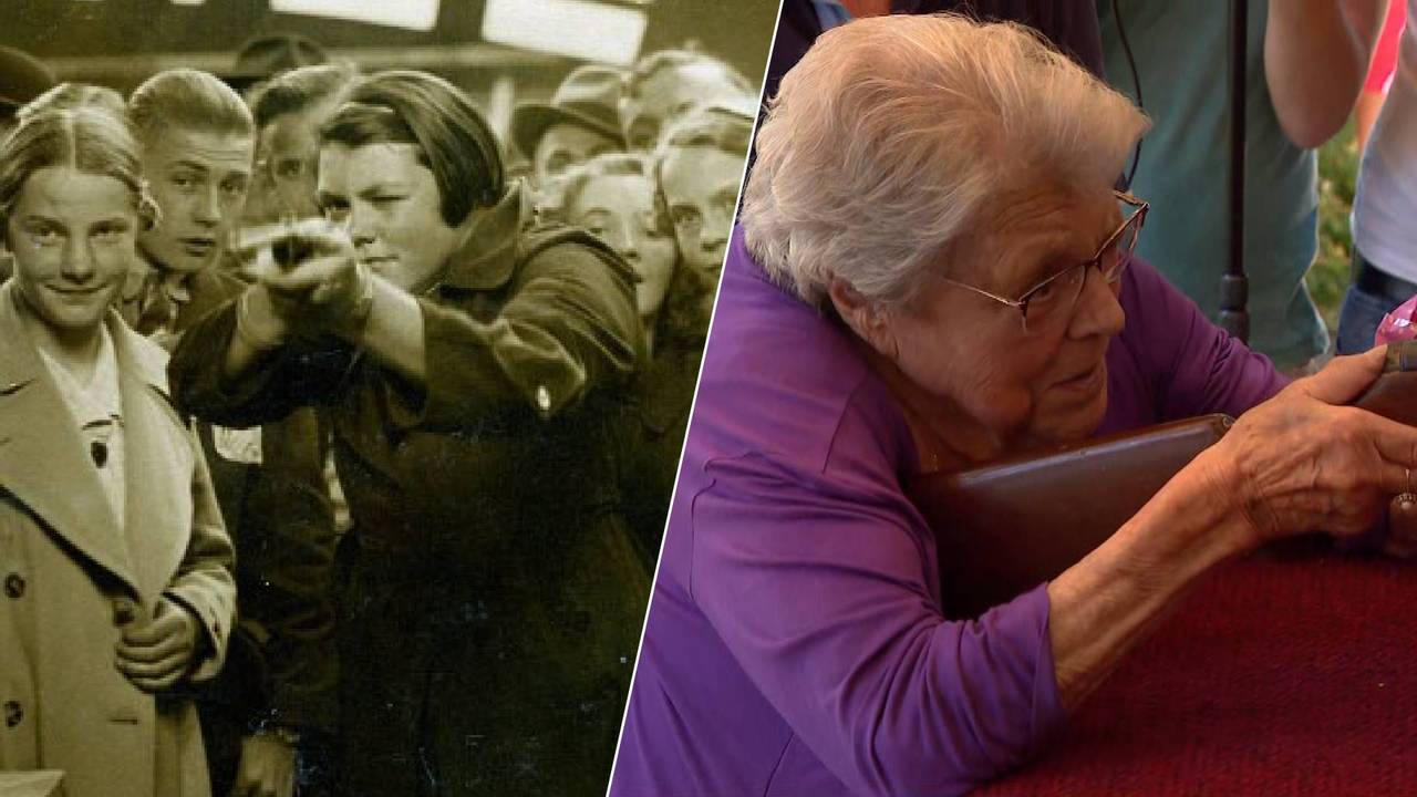 Luchtbuks Ria op de kermis in 1936 (links) en in 2020 (rechts).