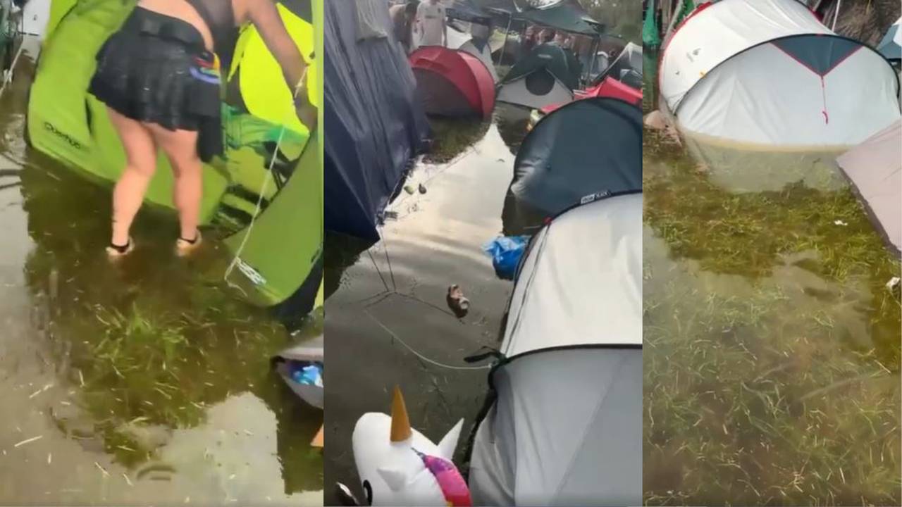 Tents float round on the Dominator pageant campsite