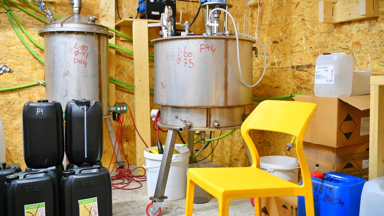 Het drugslaboratorium in Maarheeze (foto: Rico Vogels/SQ Vision).