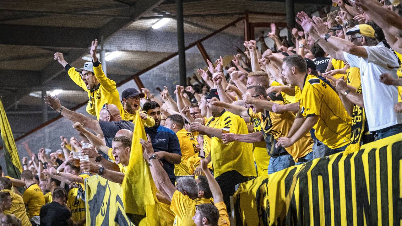 Supporters van NAC Breda tijdens een wedstrijd (foto: ANP).