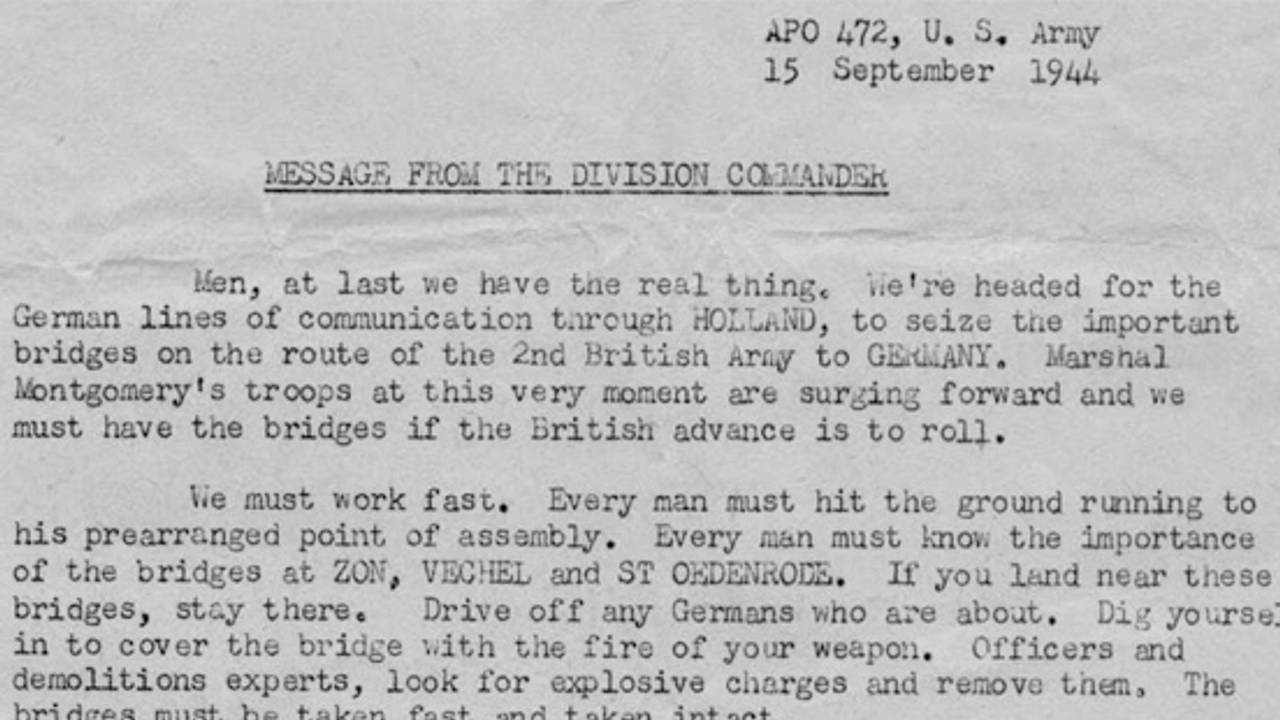 Stuk toespraak van generaal Taylor (foto: archief) 