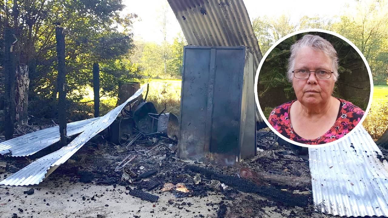 Nelly is enorm verdrieitig na het afbranden van de schuur.