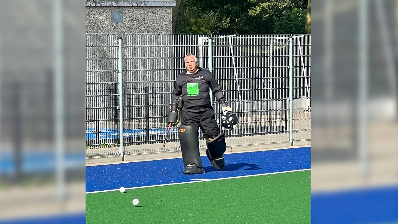 Papa Maarten (53) viel in bij de wedstrijd van zijn zoon (eigen foto)