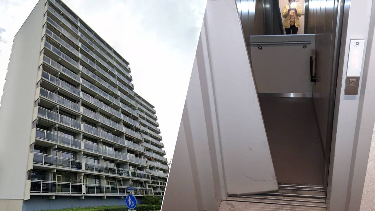 De flat en de kapotte lift (foto's: Google Maps en Irma Dekkers).