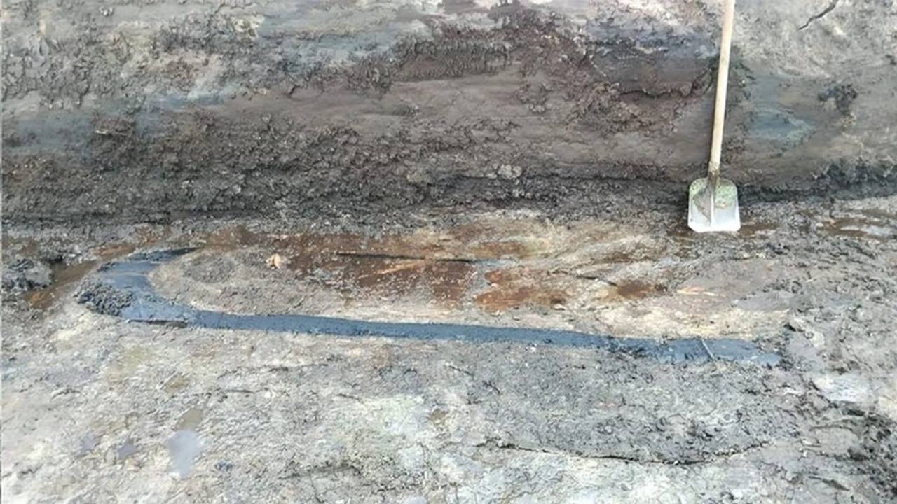 De nog uit te graven boomstamkano (foto: Johan Verspray)