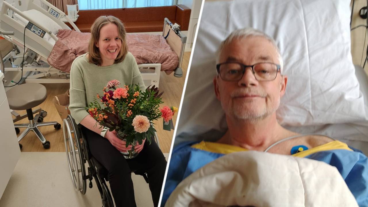 Sabrina (links) toen ze weg mocht uit het ziekenhuis en haar nierdonor (rechts).