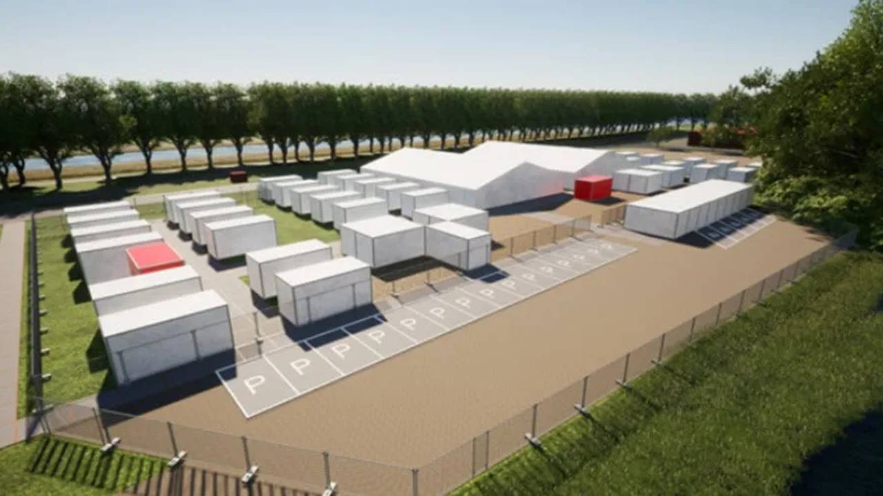 Zo ziet de tijdelijke noodopvang er in Dongen uit (foto: Dongen nieuws).