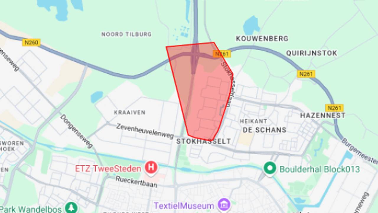 De storing in Tilburg.