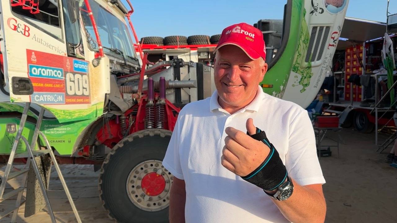 Ben de Groot heeft de strijd in de Dakar Rally moeten staken door een gebroken duim (foto: Omroep Brabant)
