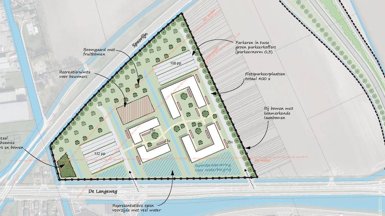 Het conceptbouwplan van het hotel aan de Langeweg in Zevenbergen (foto: Sabes Vastgoed).