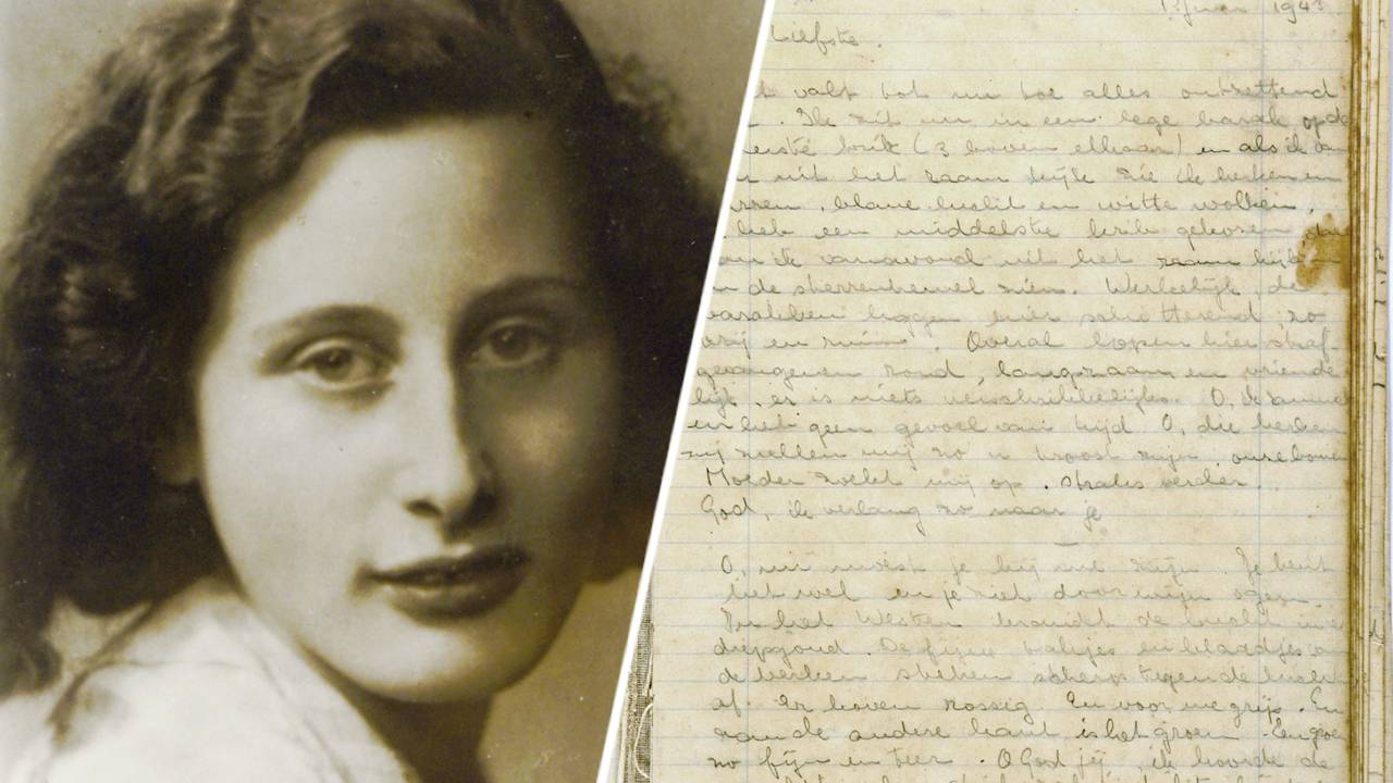 Helga Deen op achttienjarige leeftijd en een pagina uit haar dagboek (beeld: Regionaal Archief Tilburg).