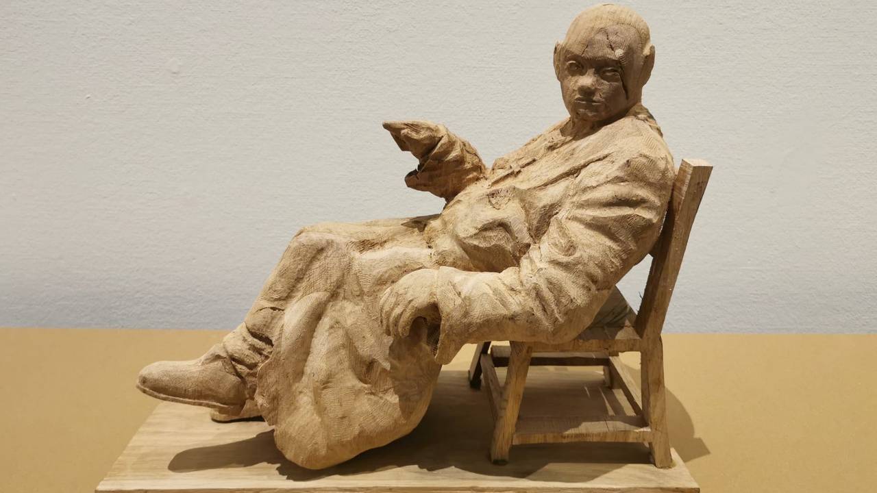 Beeld van de Fraters van Tilburg dat te zien is in Het Curaçaosch Museum in Willemstad.