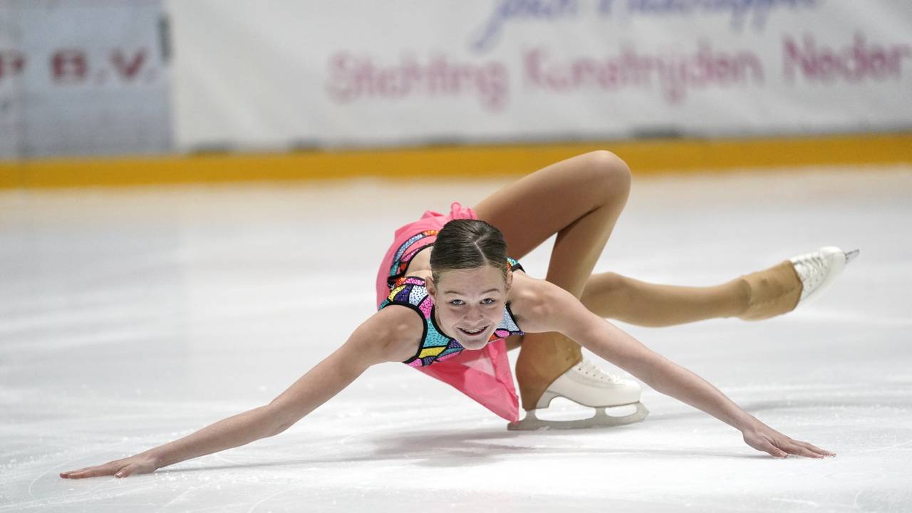 Naomi Wessels in 2021, ze werd niet meer gelukkig van het kunstschaatsen (foto: ANP).