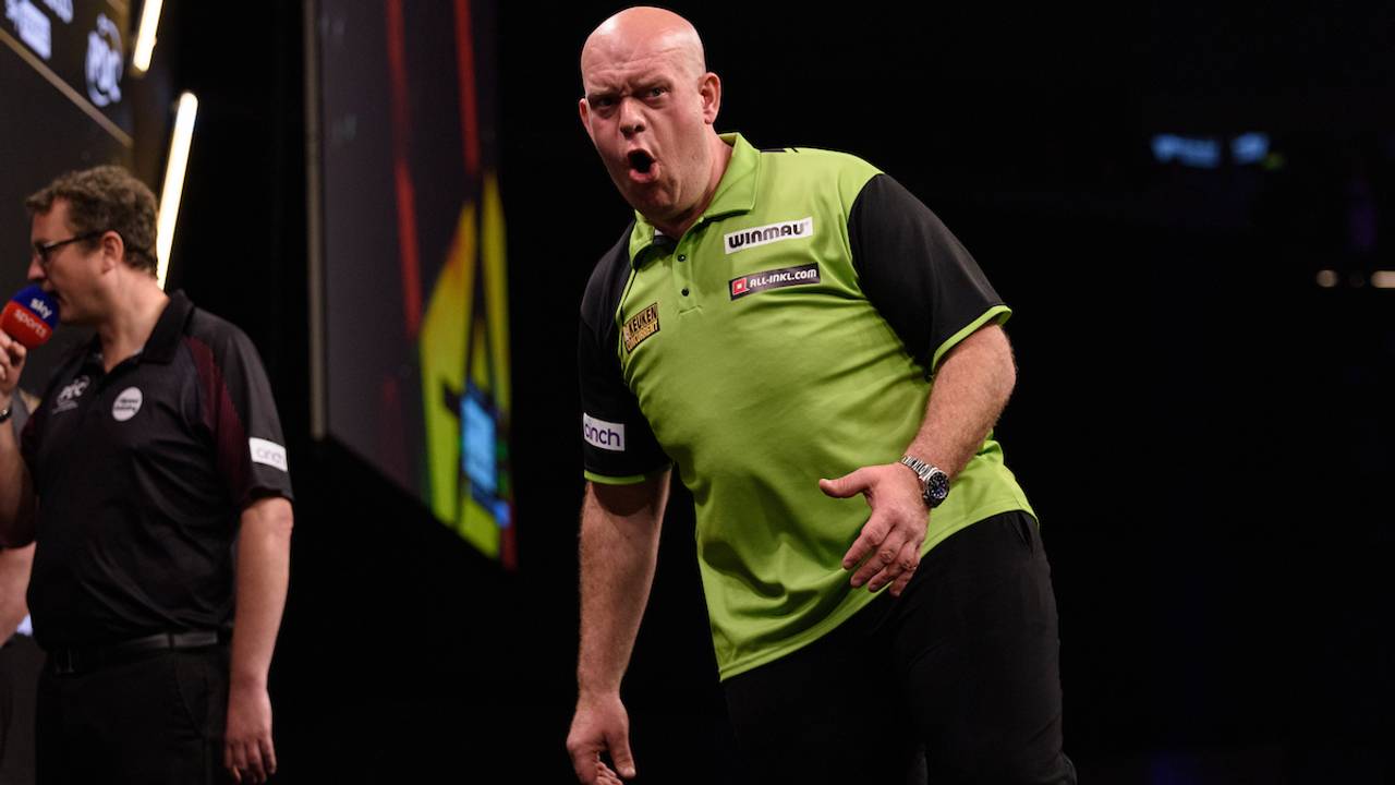 Van Gerwen klopt wereldkampioen Littler (foto: PDC/Kelly Deckers).