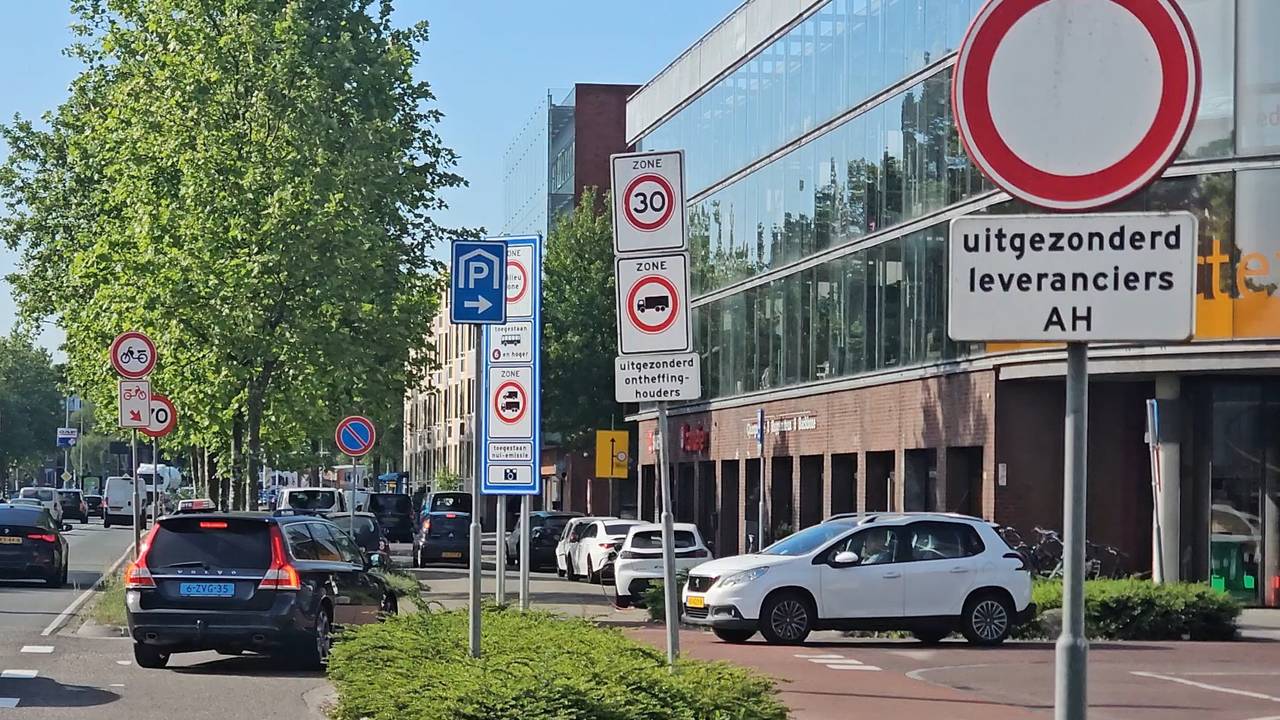 Verkeersborden aan de Insulindelaan in Eindhoven (foto: Omroep Brabant).