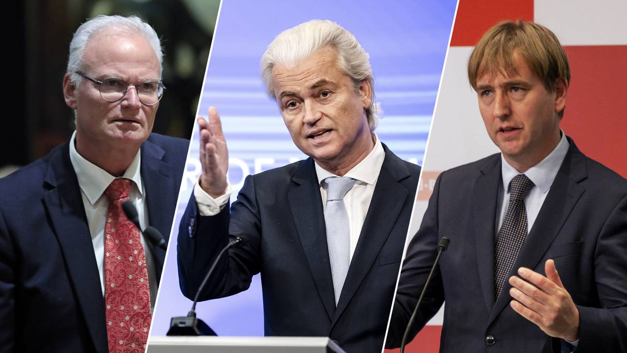 John Frenken, Geert Wilders en Eric de Bie (foto's: ANP).