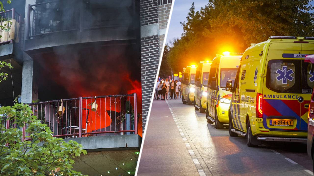 Door de explosie en brand raakten drie mensen zwaargewond (Foto: Persbureau Heitink).