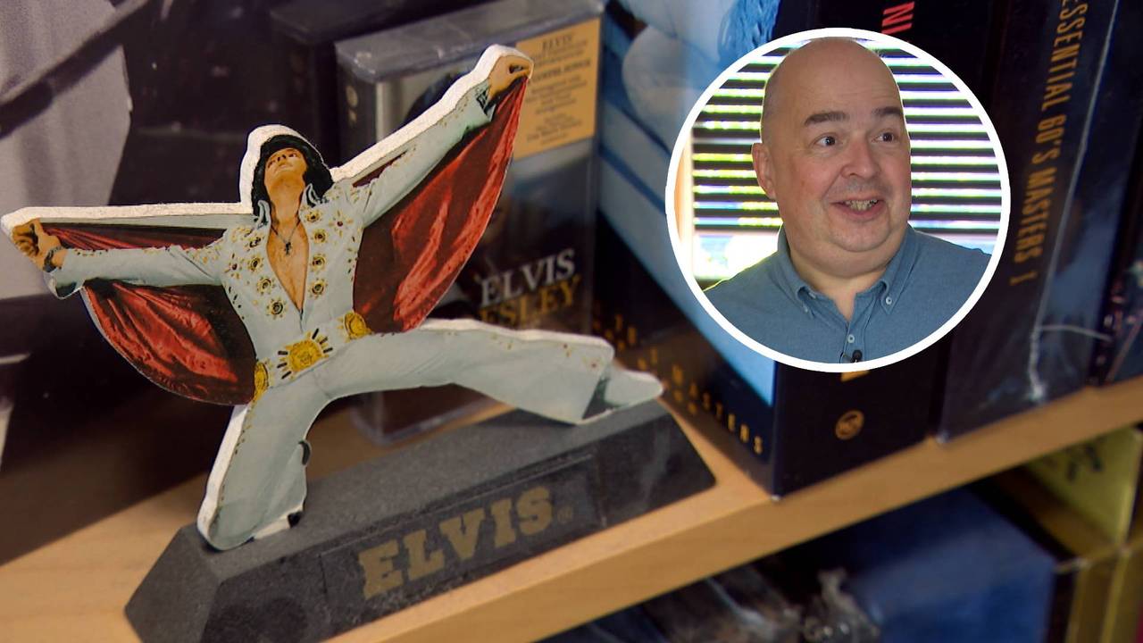 Michel en zijn Elvis collectie (Foto: Omroep Brabant.)