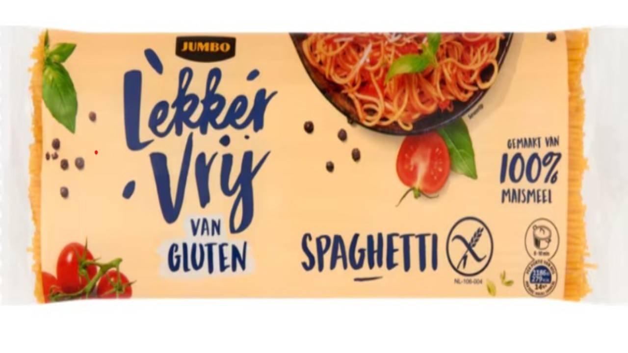 De glutenvrije spaghetti (foto: Jumbo).