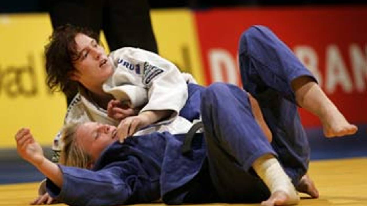 Margot Wetzer in het blauw (Foto: ANP)