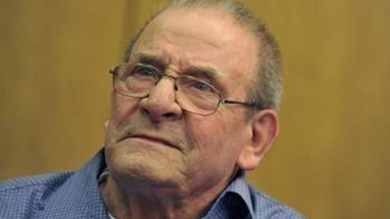 Heinrich Boere in de rechtzaal van Aken. (Foto: ANP)