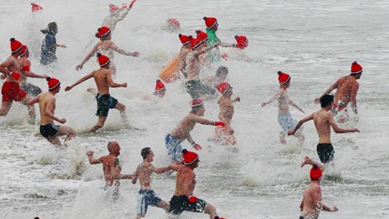 Ondanks de kou toch het water in.