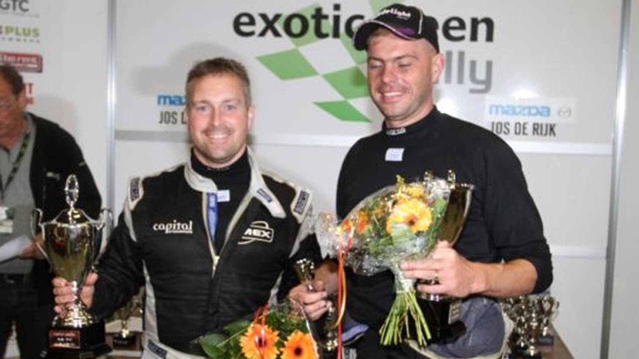 Jeroen Swaanen (rechts) tijdens de Exotic Green Rally 2010.