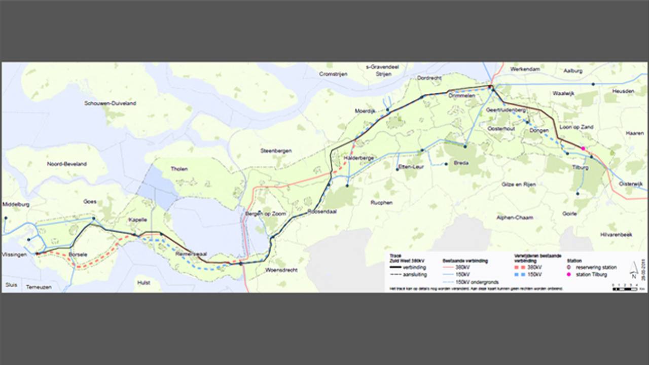 Het nieuwe tracé. (Bron: Ministerie van Economische Zaken)