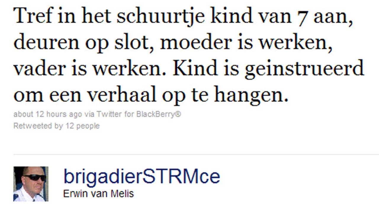 De tweet die het allemaal in gang zette. (Bron: twitter)