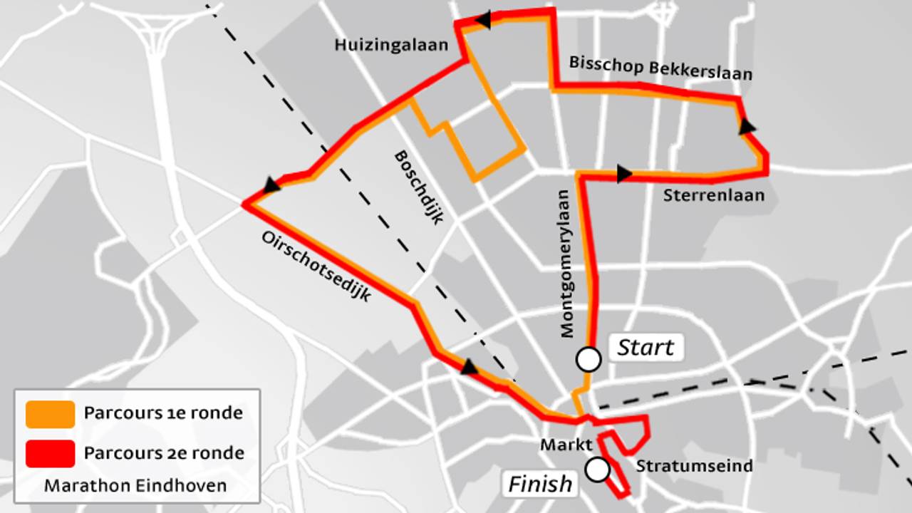 Nieuw parcours Marathon Eindhoven Omroep Brabant