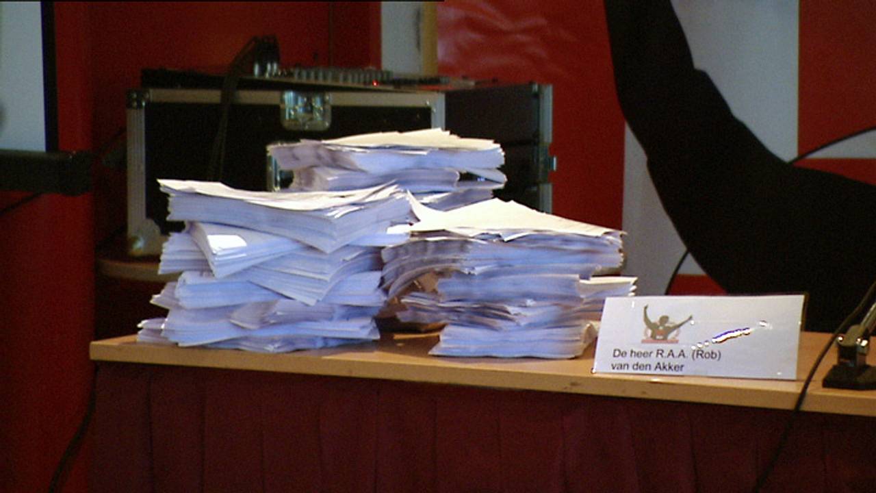 Uitgeprinte steunbetuigingen op de supportersavond