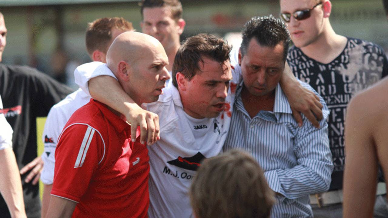 Foto na de vechtpartij op het veld