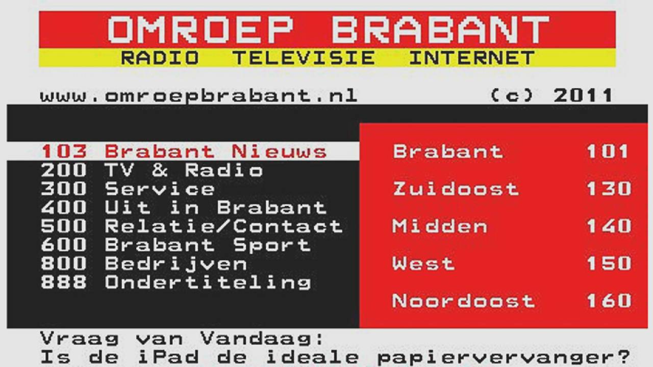 De teletekstpagina's hebben momenteel last van een storing.