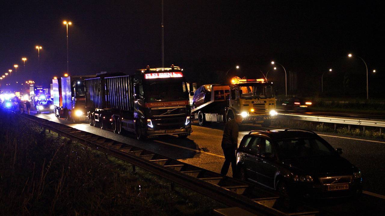 Ongeluk op A59 (Foto: Iwan van Dun / Reality Photo)