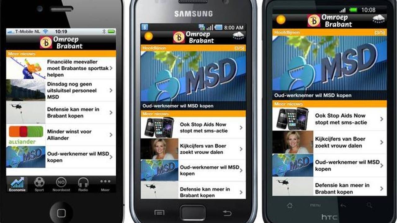 Storing mobiele app Omroep Brabant.
