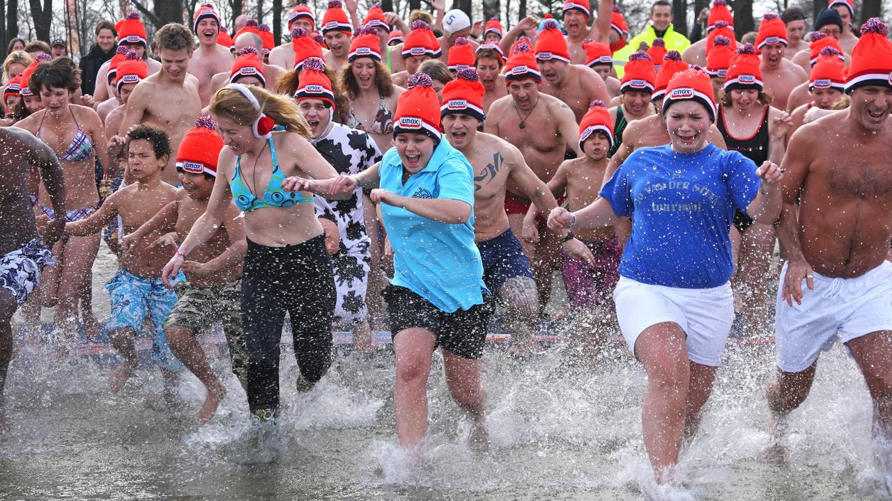 Vorig jaar was het water koud...