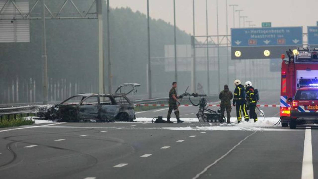 De vluchtauto crashte op de A2.