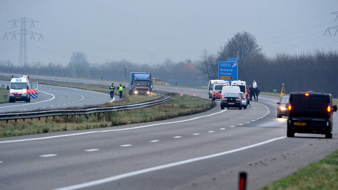 Onderzoek op de A58 in Zeeland (foto: ANP)