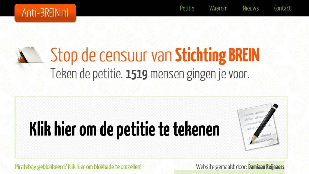 De petitie tegen stichting BREIN