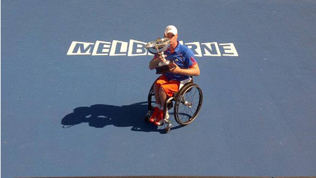 Maikel Scheffers na zijn overwinning op de Australian Open