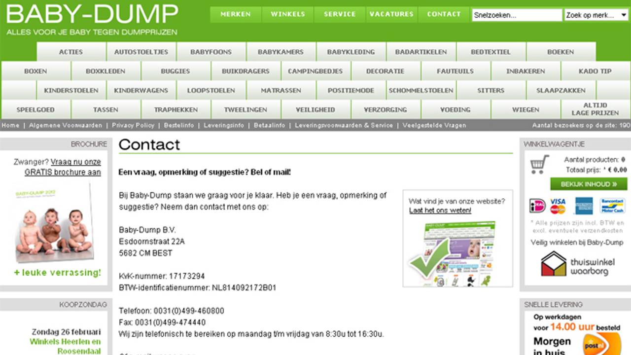 De website van Baby-Dump