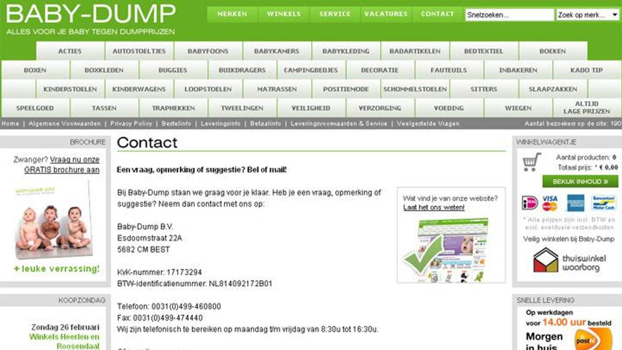 De website van Baby-Dump